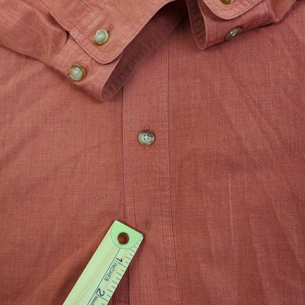 Orvis Nylon Blend Long Sleeve Solid Double Pocket Button Down Shirt Men's Large - Picture 3 of 11